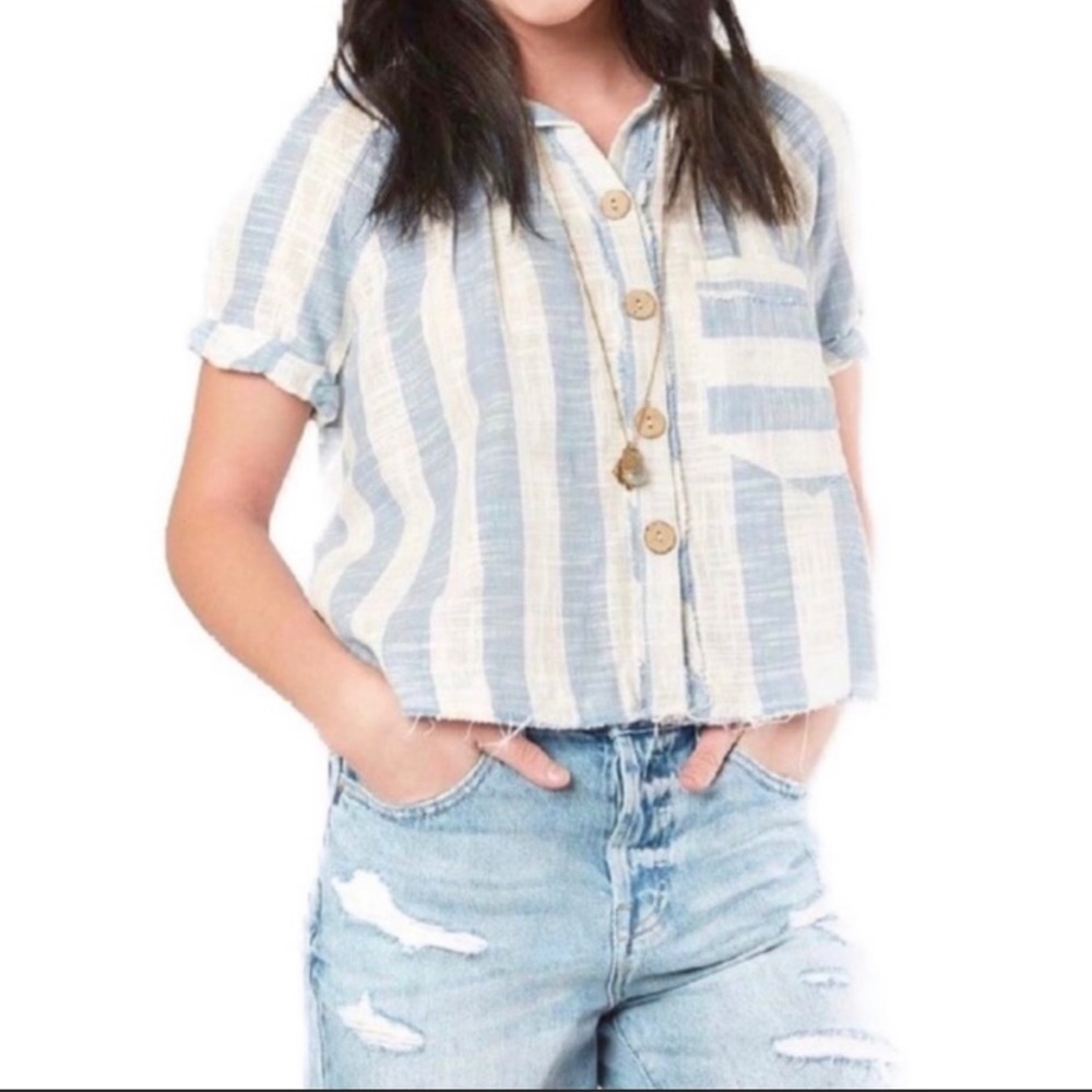 Free People Away At Sea Striped Top